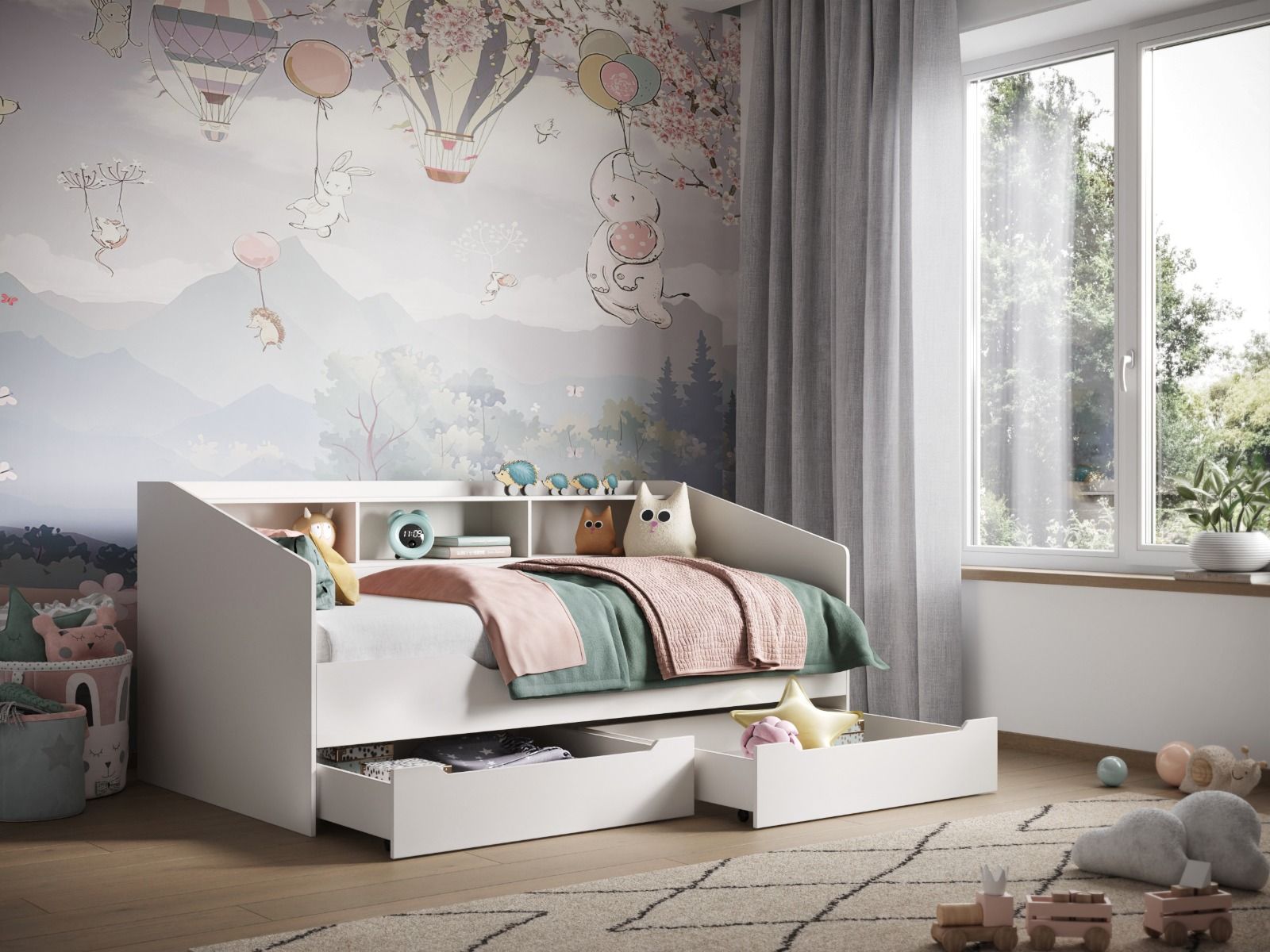 Flair Leni Day Bed with Shelves and Drawers