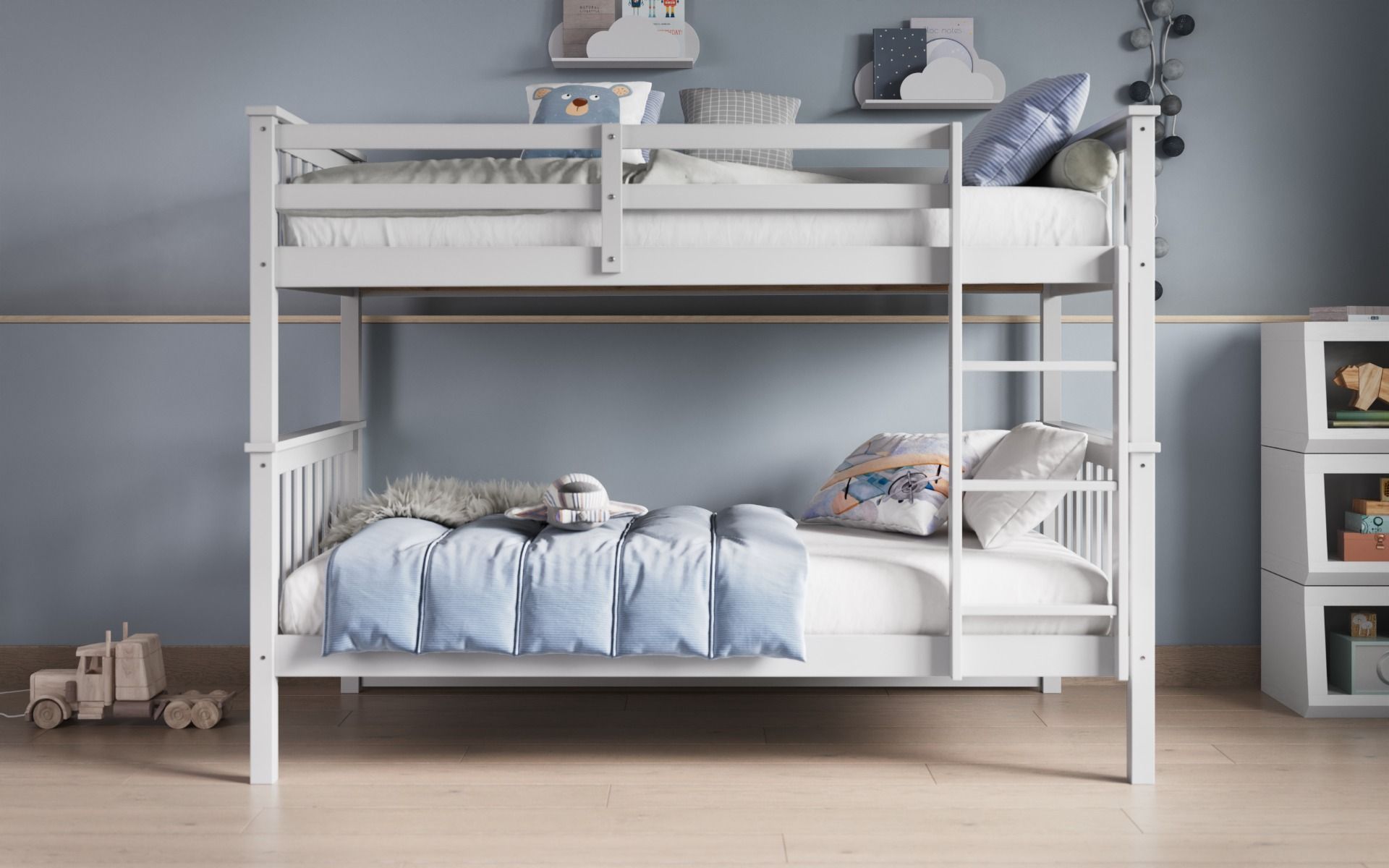 Flair Zoom Small Single Detachable Bunk Bed White