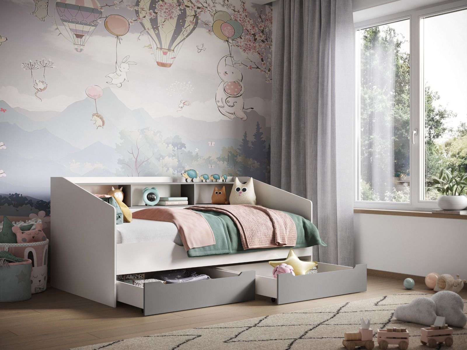 Flair Leni Day Bed with Shelves and Drawers