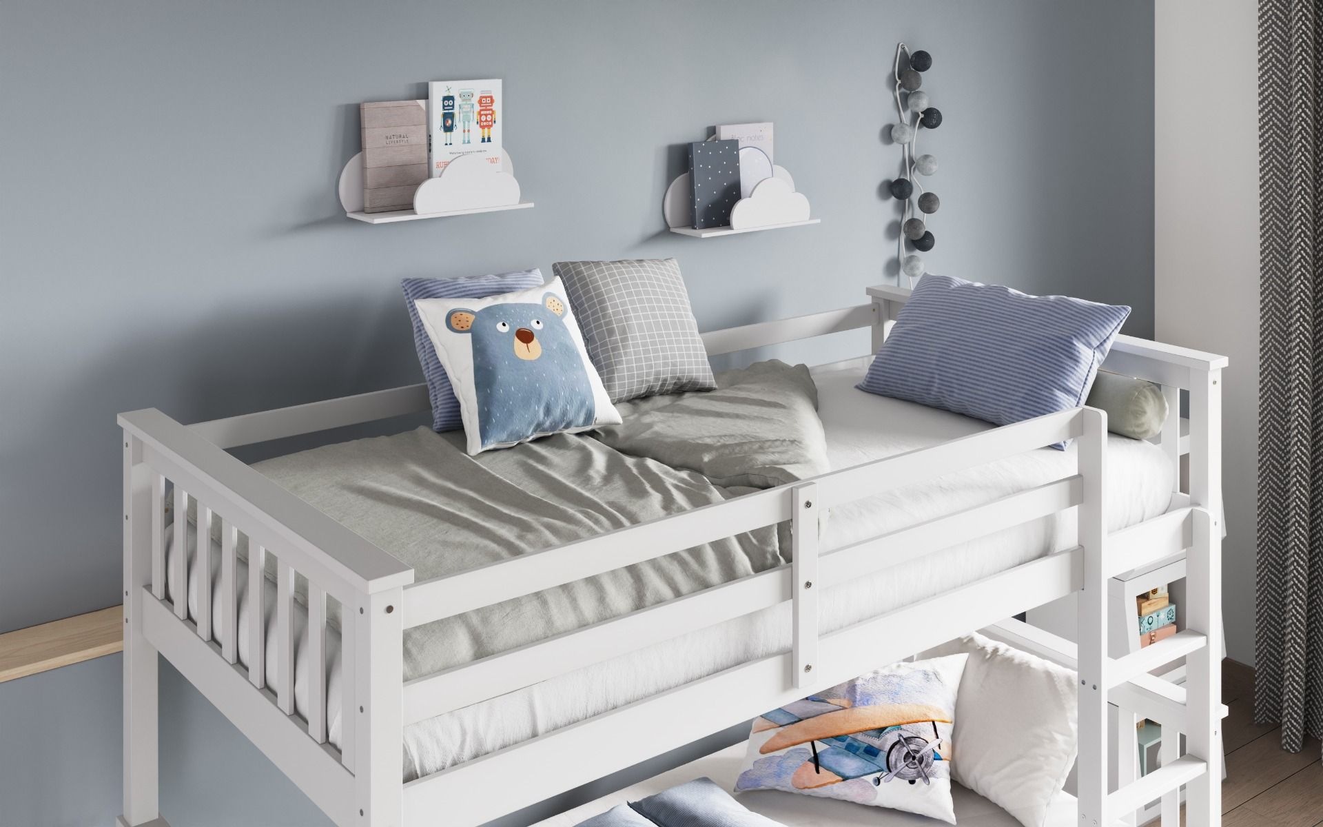 Flair Zoom Small Single Detachable Bunk Bed White