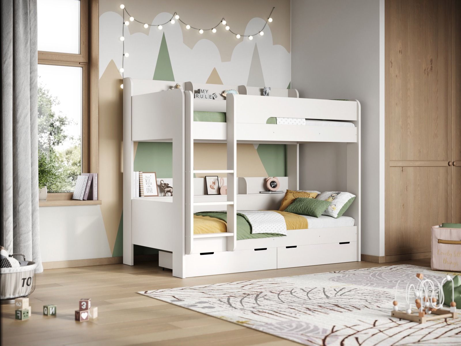 Flair Eddie Storage Bunk Bed with Shelves