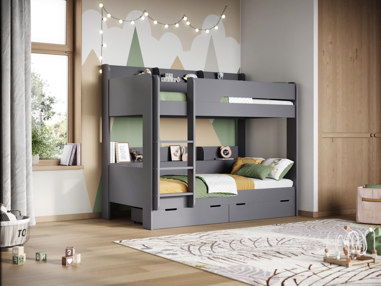 Flair Eddie Storage Bunk Bed with Shelves