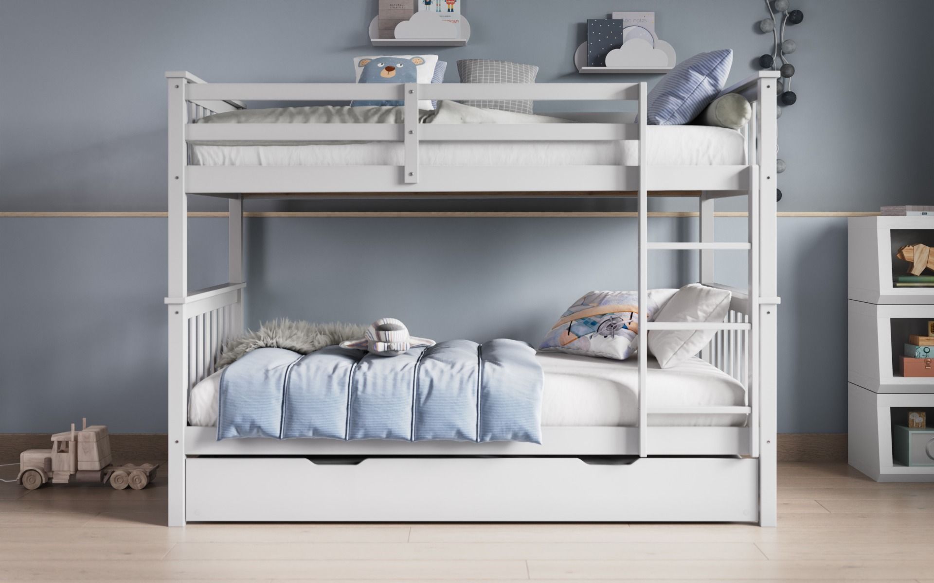 Flair Zoom Small Single Detachable Bunk Bed White