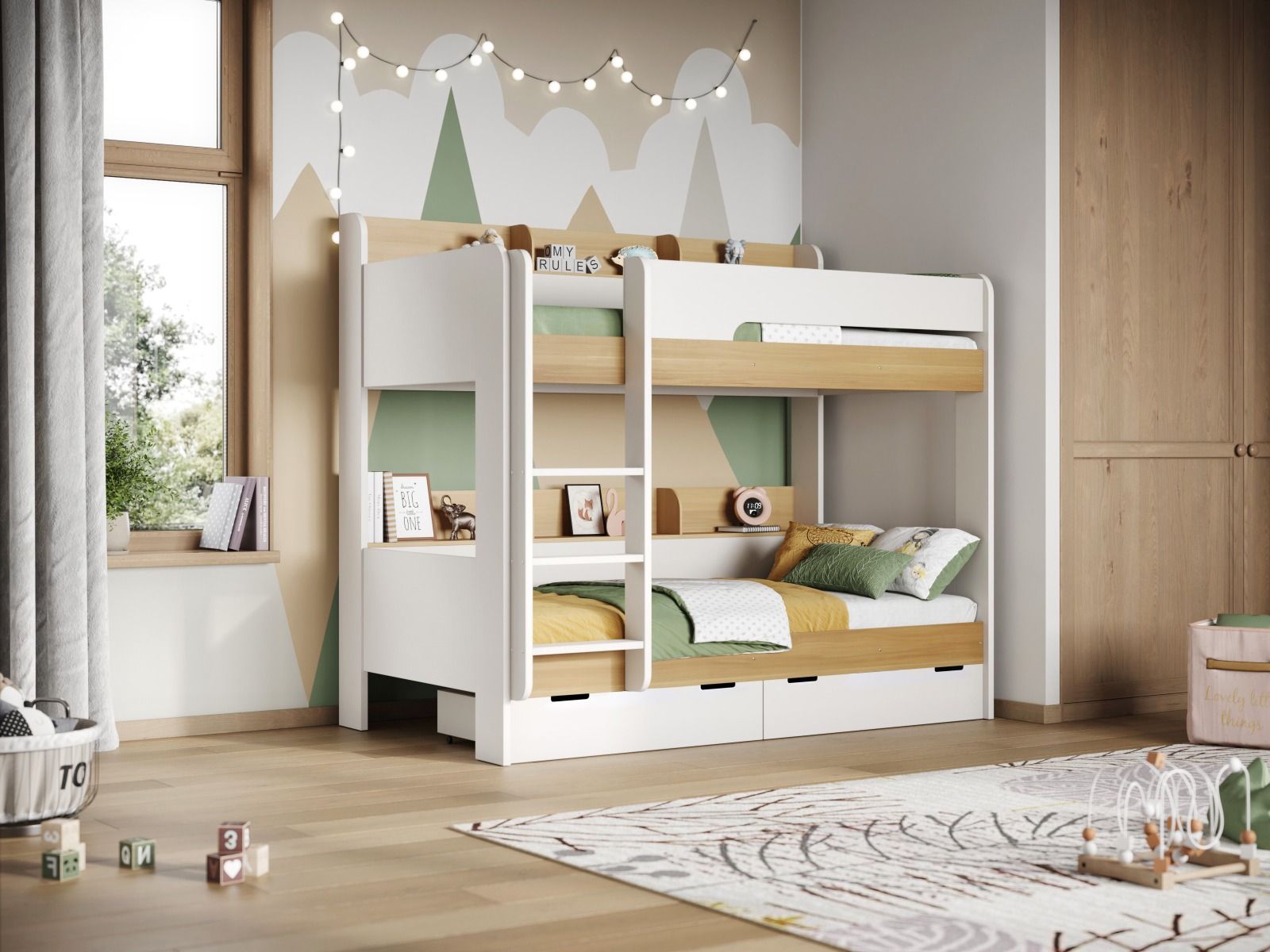 Flair Eddie Storage Bunk Bed with Shelves