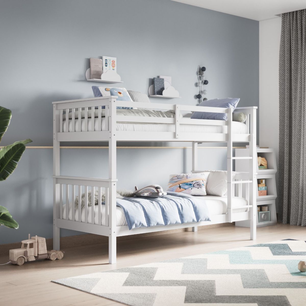 Flair Zoom Small Single Detachable Bunk Bed White