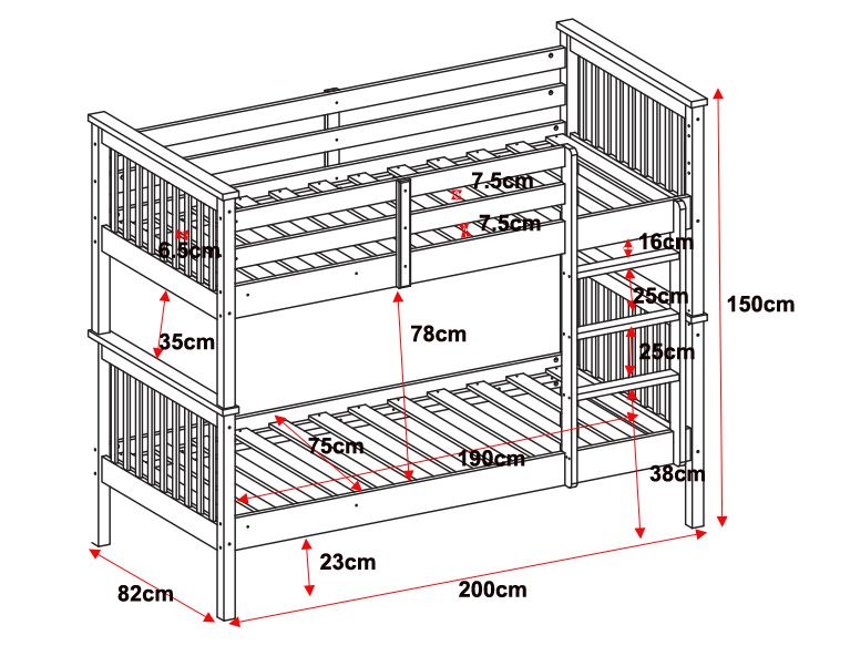 Flair Zoom Small Single Detachable Bunk Bed White