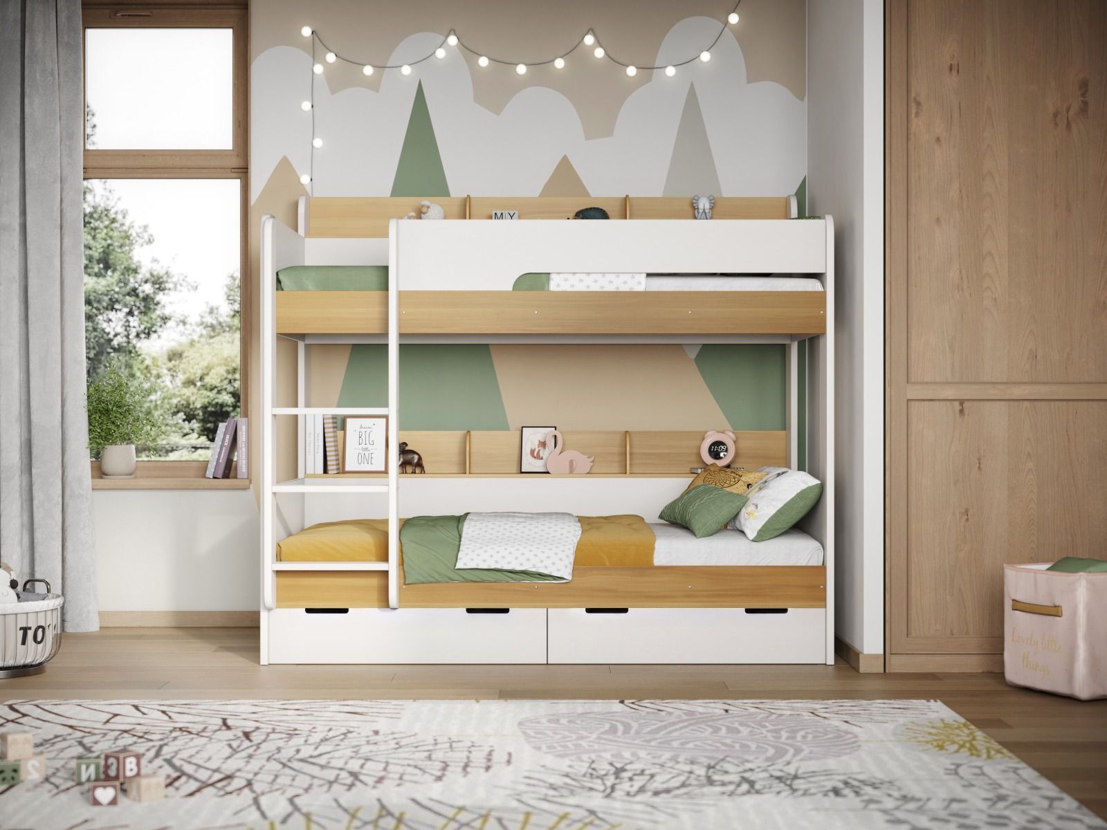 Flair Eddie Storage Bunk Bed with Shelves