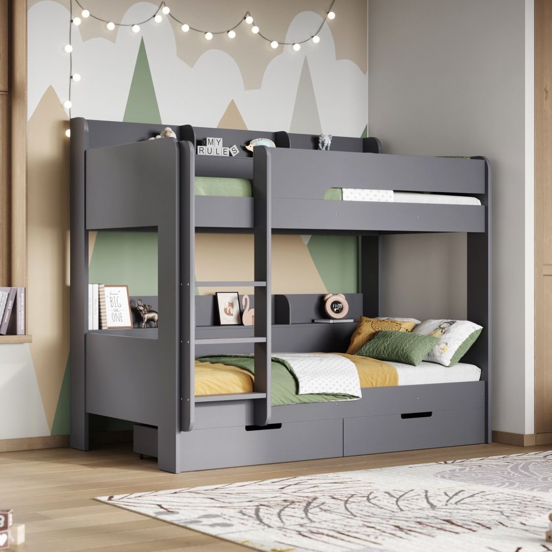 Flair Eddie Storage Bunk Bed with Shelves