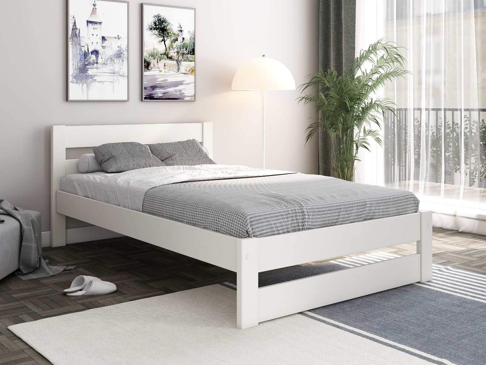 Noomi Tera Solid Wood Small Double Bed (FSC-Certified)