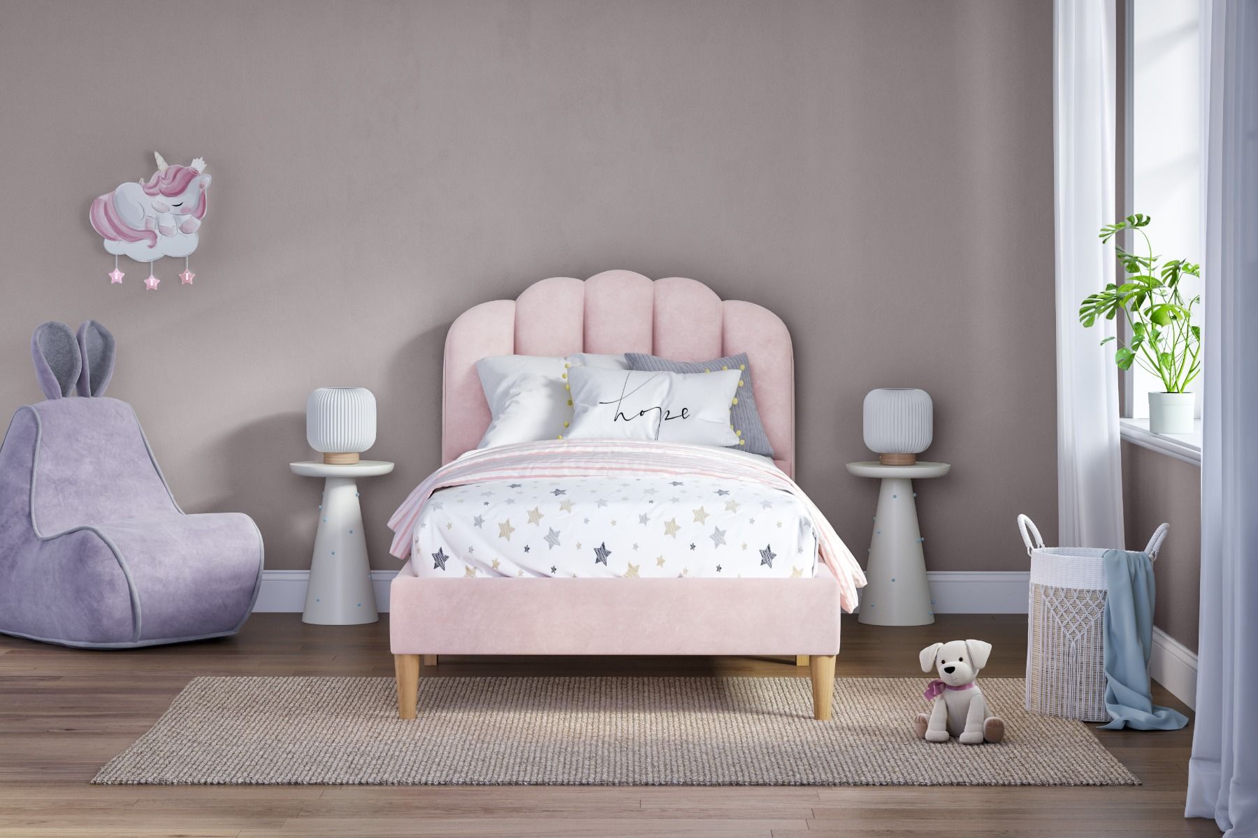 Flair Scallop Velvet Bed Frame