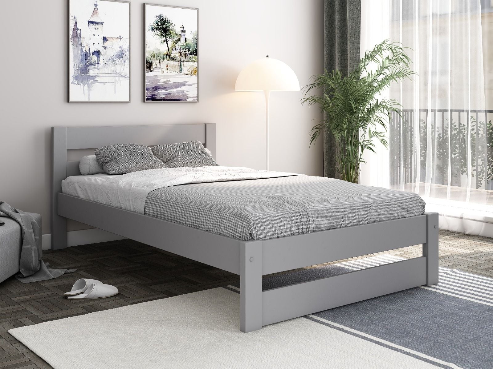 Noomi Tera Solid Wood Small Double Bed (FSC-Certified)
