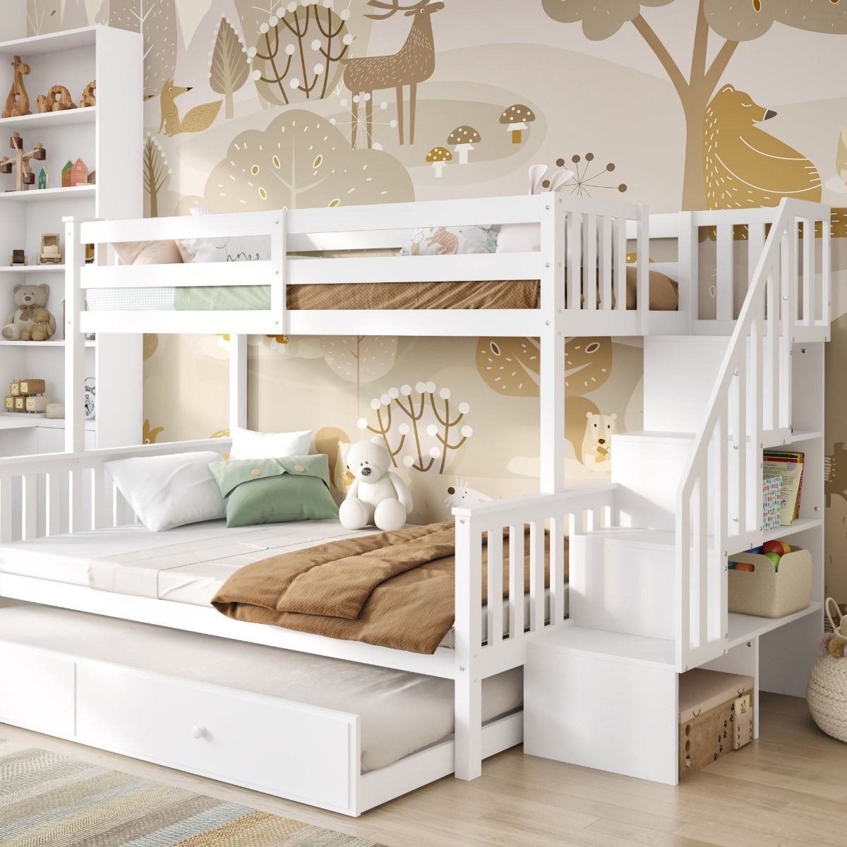 Flair Tag Triple Staircase Bunk Bed with Trundle