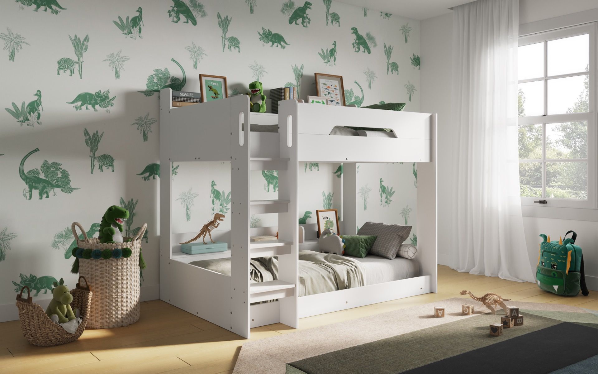 Flair Gravity Low Bunk Bed with Shelves
