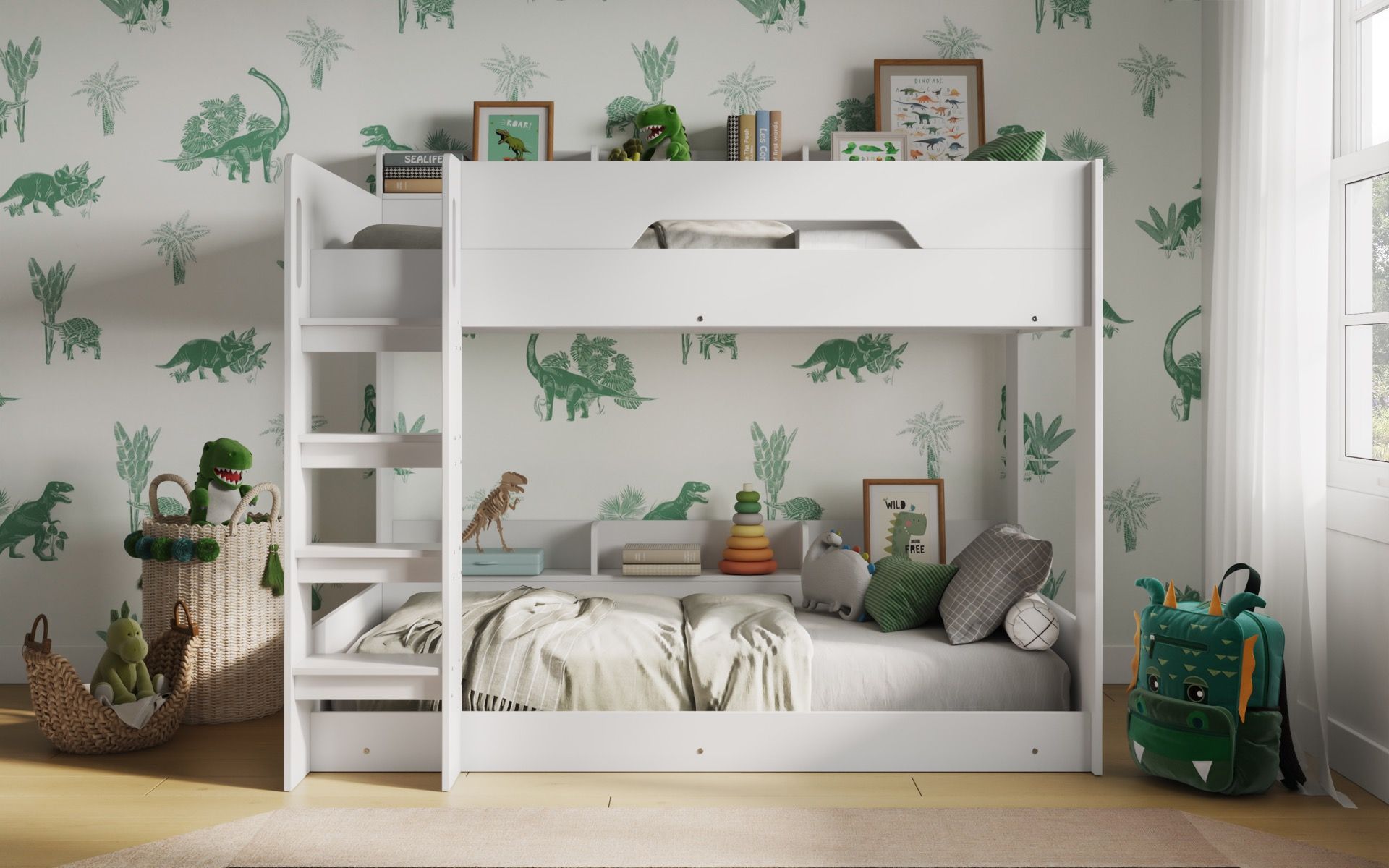 Flair Gravity Low Bunk Bed with Shelves
