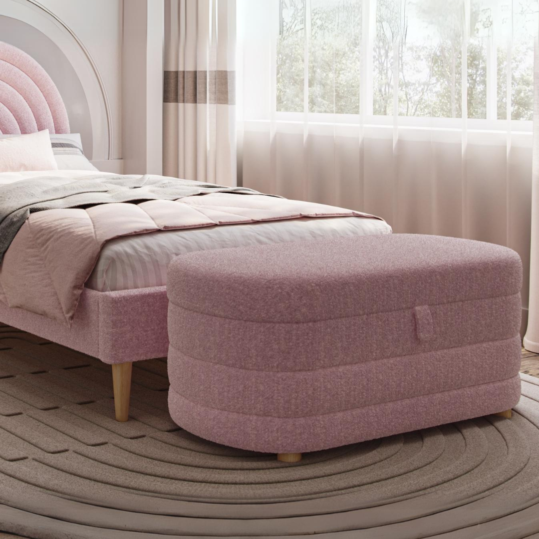Flair Ava Double Boucle Bed Frame Pink
