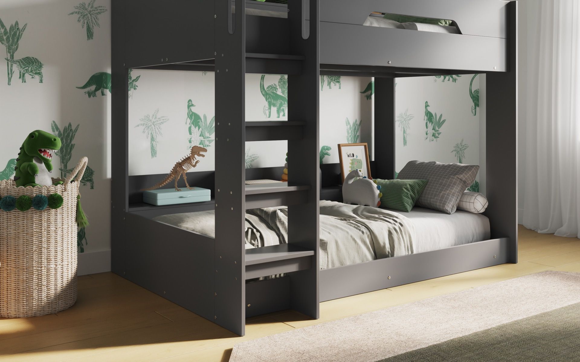 Flair Gravity Low Bunk Bed with Shelves