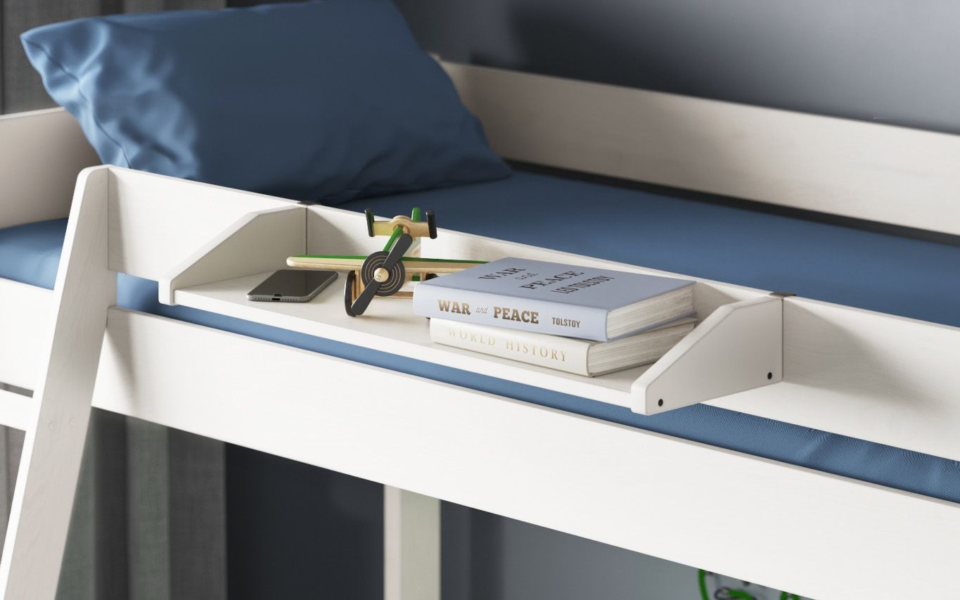 Noomi Nora Mid Sleeper Cabin Bed Full Set White Solid Wood (FSC-Certified)