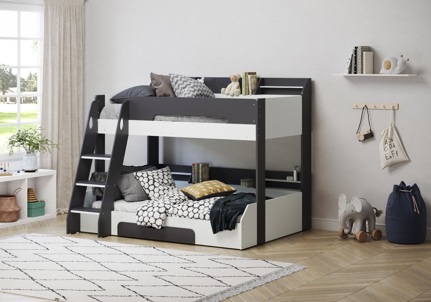 Flair Flick Triple Storage Bunk Bed Grey