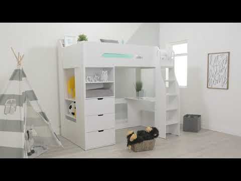 Flair Cosmic Futon High Sleeper with Desk White