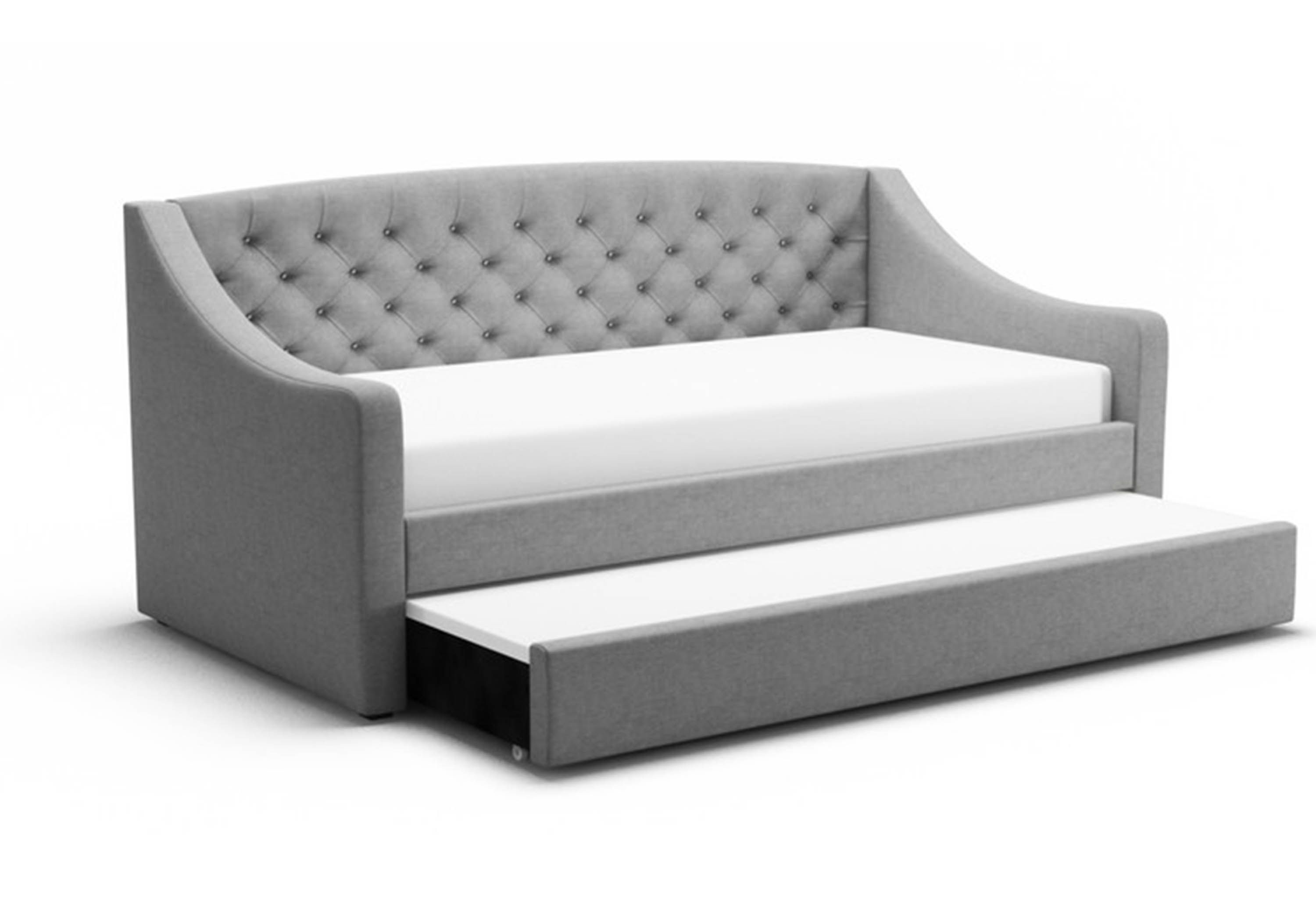 Flair Aurora Daybed with Trundle Grey Linen