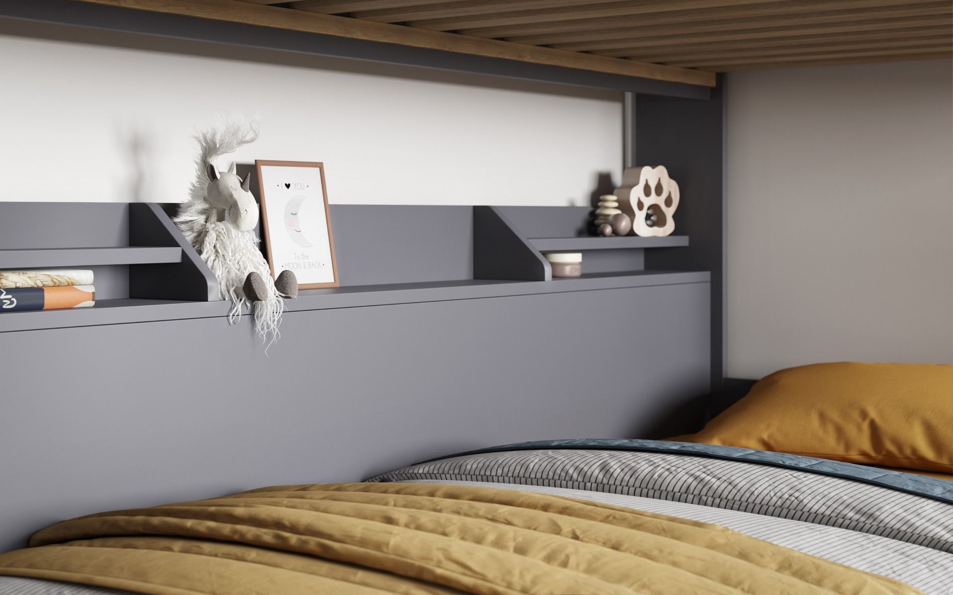 Flair Slick Staircase Bunk Bed with Storage Grey