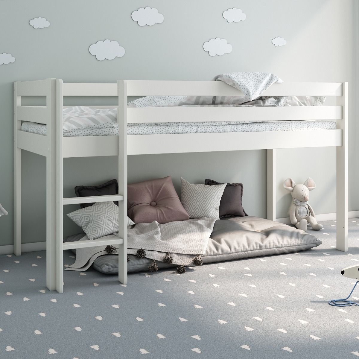 Noomi Nora Wooden Mid Sleeper Bed Solid Wood (FSC-Certified)