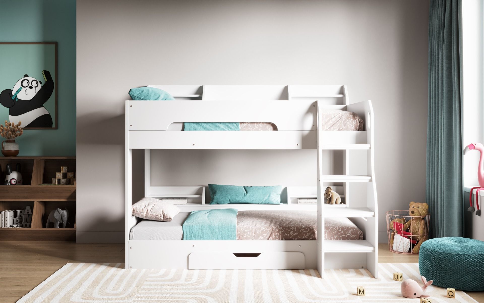 Flair Flick Storage Bunk Bed White