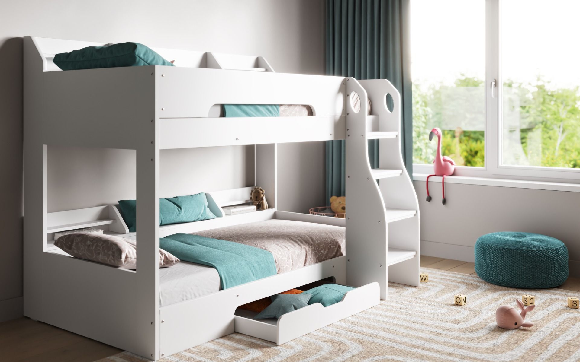Flair Flick Storage Bunk Bed White