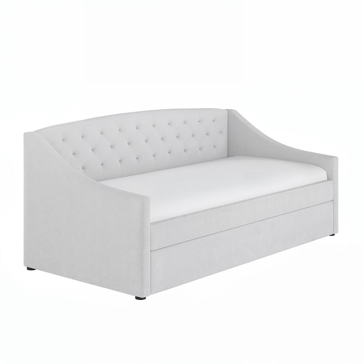Flair Aurora Daybed with Trundle White Boucle