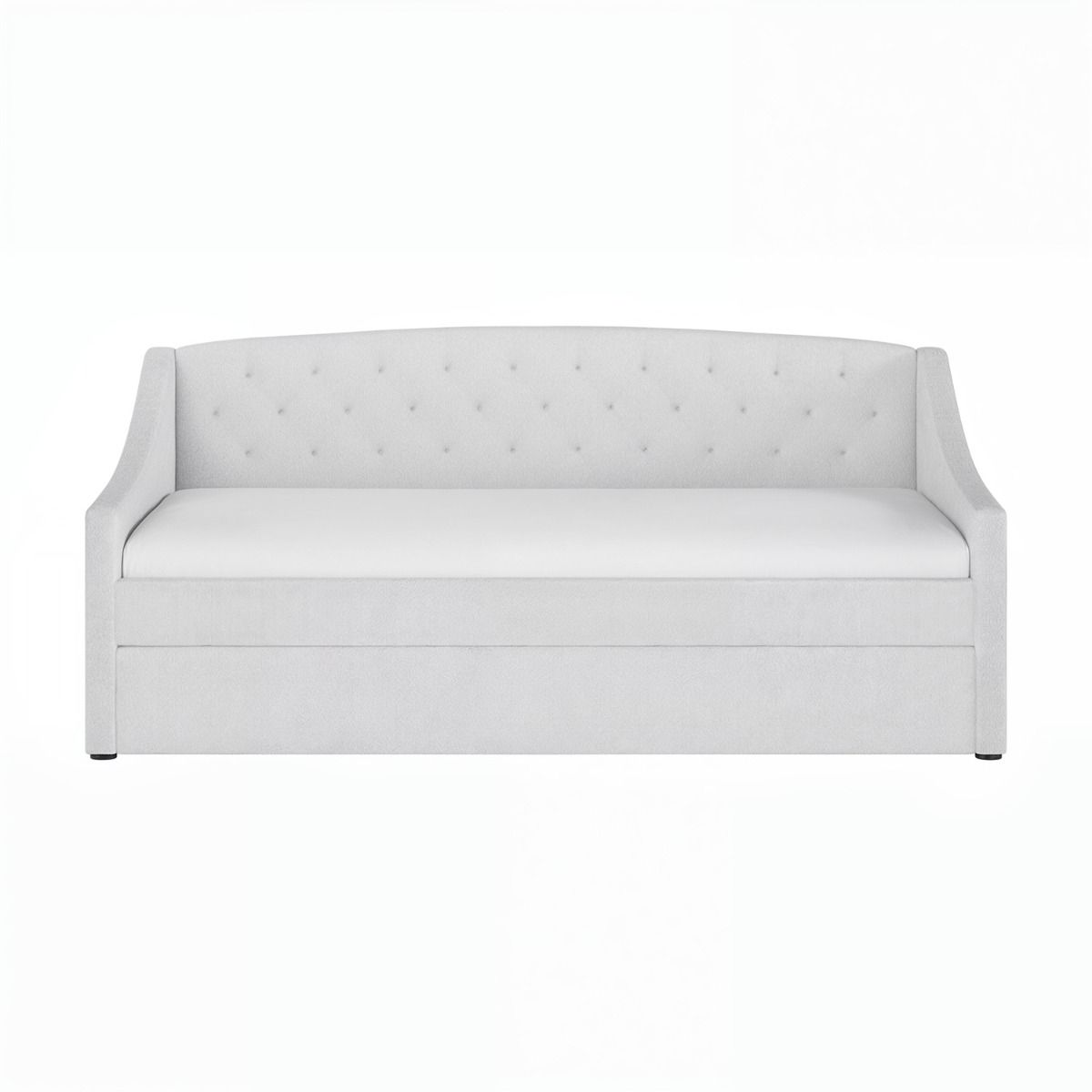 Flair Aurora Daybed with Trundle White Boucle