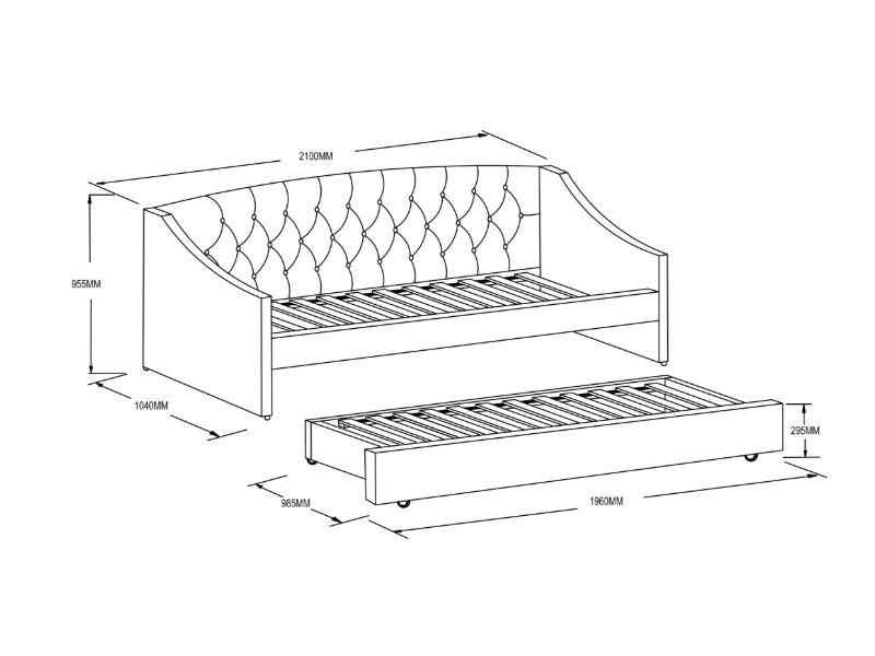 Flair Aurora Daybed with Trundle White Boucle