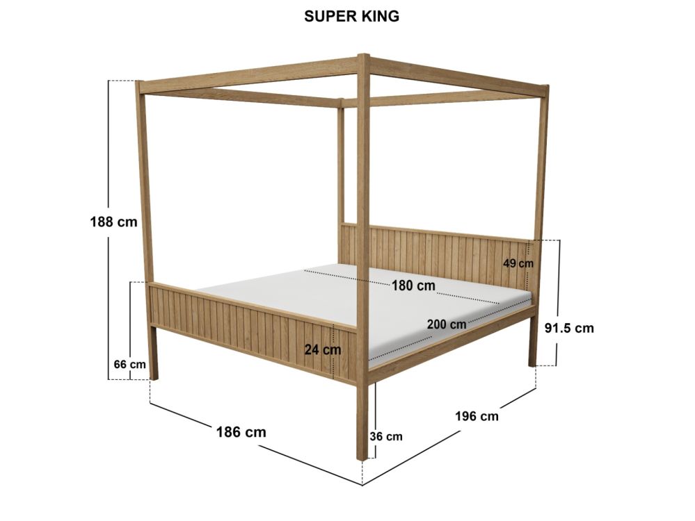 Flair Maddy 4 Poster Bed Frame Solid Pine Natural