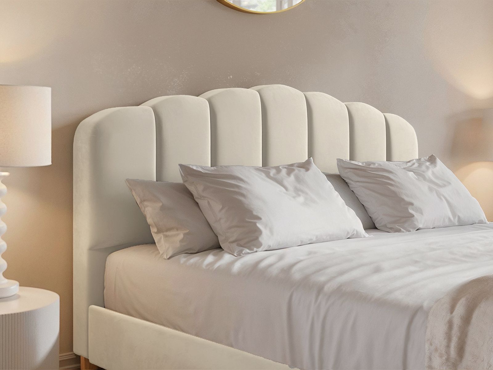 Flair Scallop Velvet Bed Frame