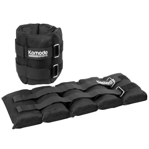 Black Adjustable Ankle Weights - Max 10kg