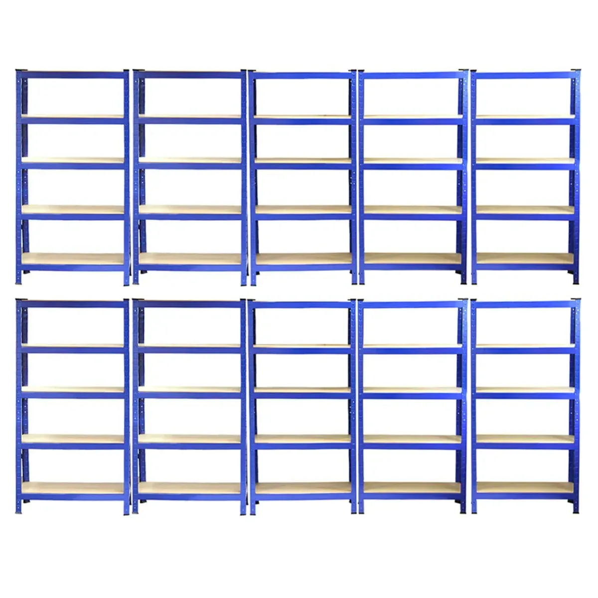 Monster Racking T-Rax Heavy Duty Shelving Units, Blue, 75cm W, 30cm D, Set of 10
