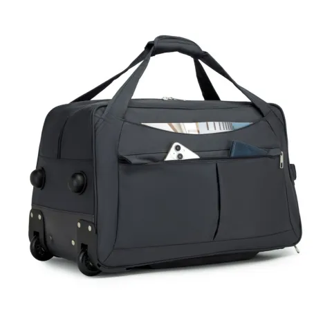 Kono Folding Travel Trolley Bag, Grey, 55 L