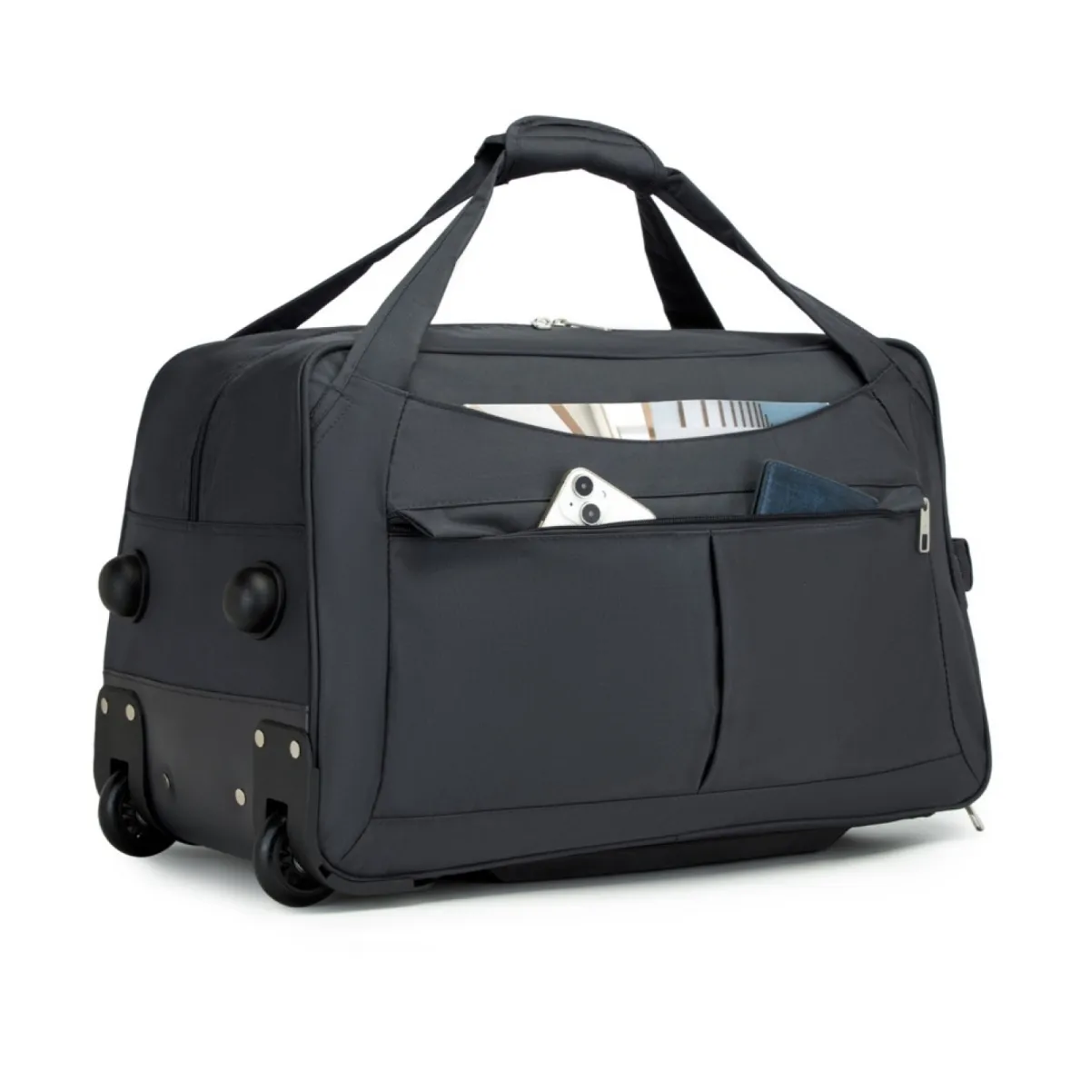 Kono Folding Travel Trolley Bag, Grey, 55 L