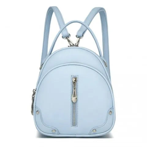 Miss Lulu Convertible Mini Backpack for Women - PU Leather 3-in-1 Small Handbag, Crossbody Bag & Shoulder Backpack - Blue