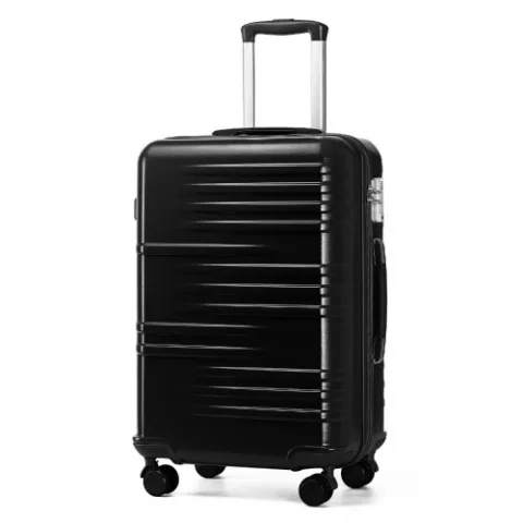 British Traveller 28 Inch Durable Polycarbonate and ABS Hard Shell Suitcase With TSA Lock - Black