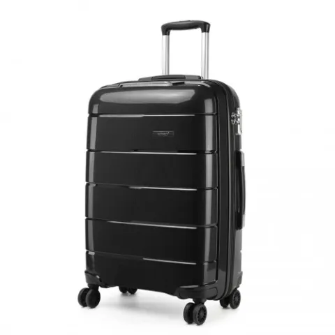 KONO 20 INCH CABIN SIZE HARD SHELL PP SUITCASE - BLACK