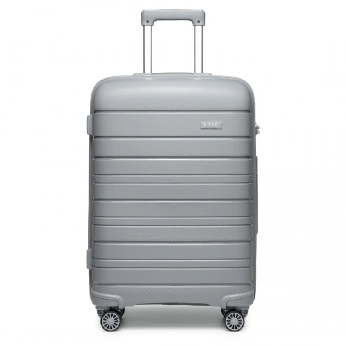 Kono 24 Inch Multi Texture Hard Shell PP Suitcase - Classic Collection - Grey