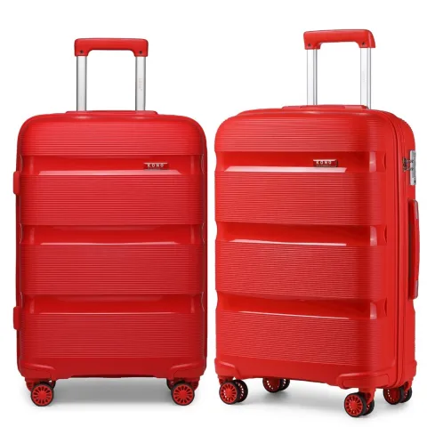 Kono 24 Inch Hard Shell Polypropylene Suitcase Red
