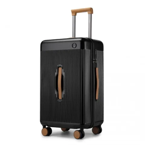 Kono 24 Inch Premium Hard Shell Check-In Suitcase Durable ABS and PC with TSA Lock and Multi-Handle Design for Effortless Travel - Black And Brown