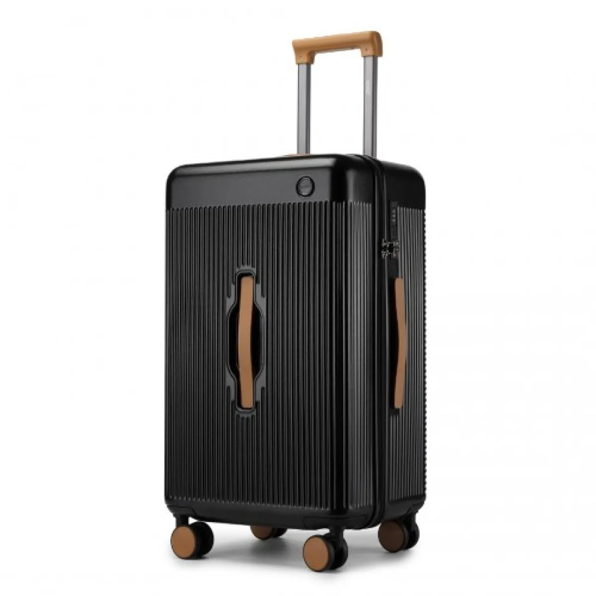 Kono 24 Inch Premium Hard Shell Check-In Suitcase Durable ABS and PC with TSA Lock and Multi-Handle Design for Effortless Travel - Black And Brown