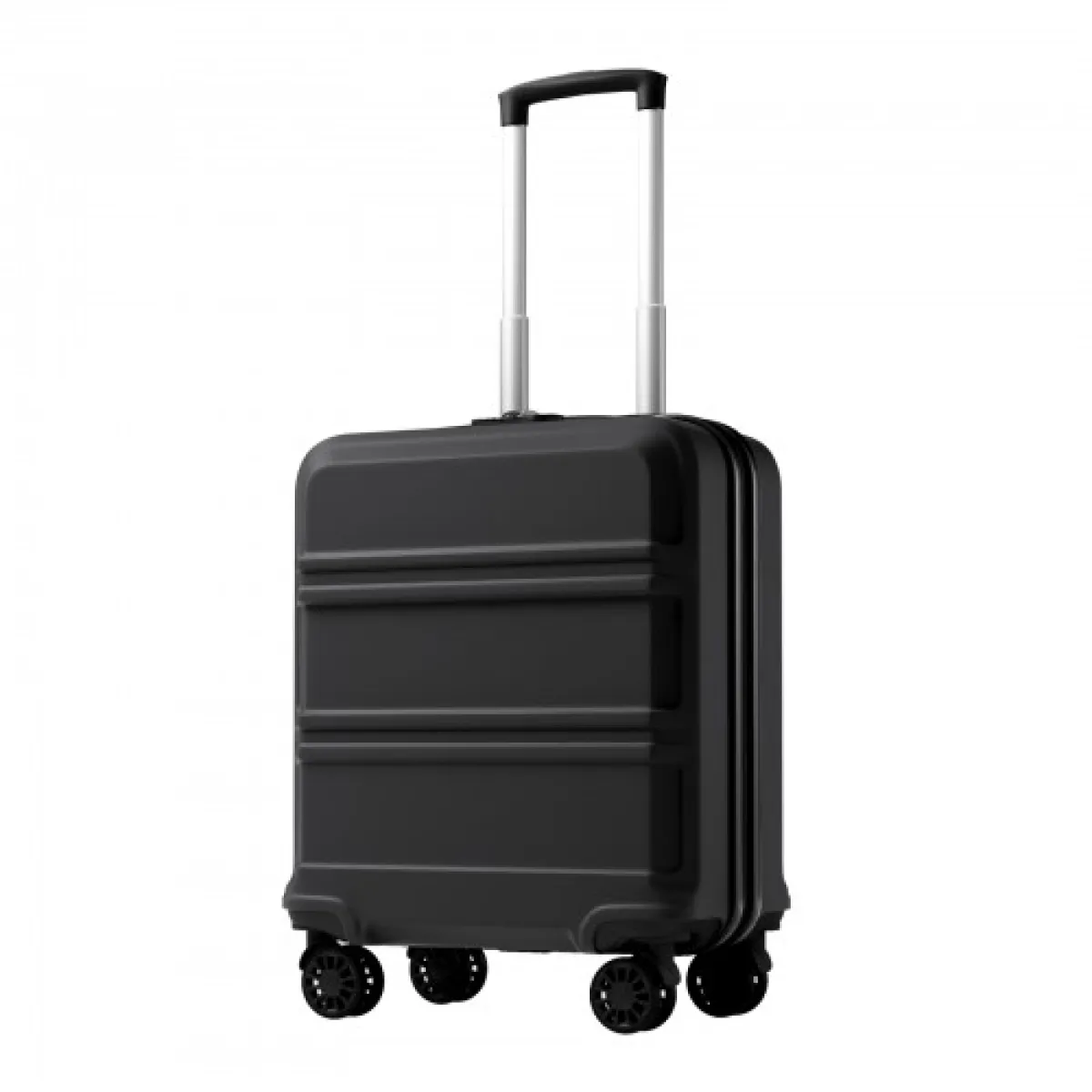 Kono 16 Inch ABS+PC Compact Cabin Suitcase – Lightweight Hard Shell Carry-On with Spinner Wheels - Black